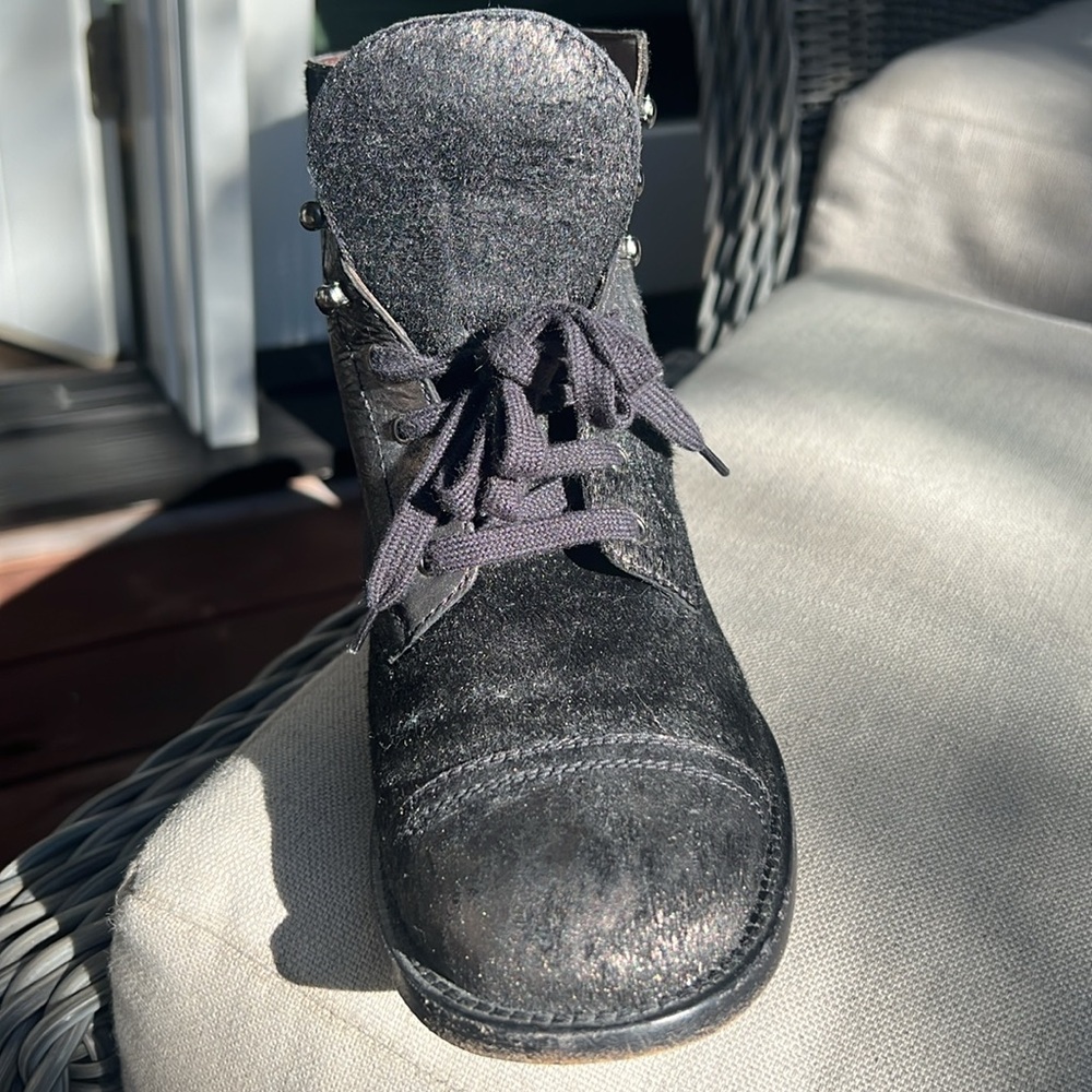 Chanel Black Lace Up Ankle Boots - Picture 11 of 11